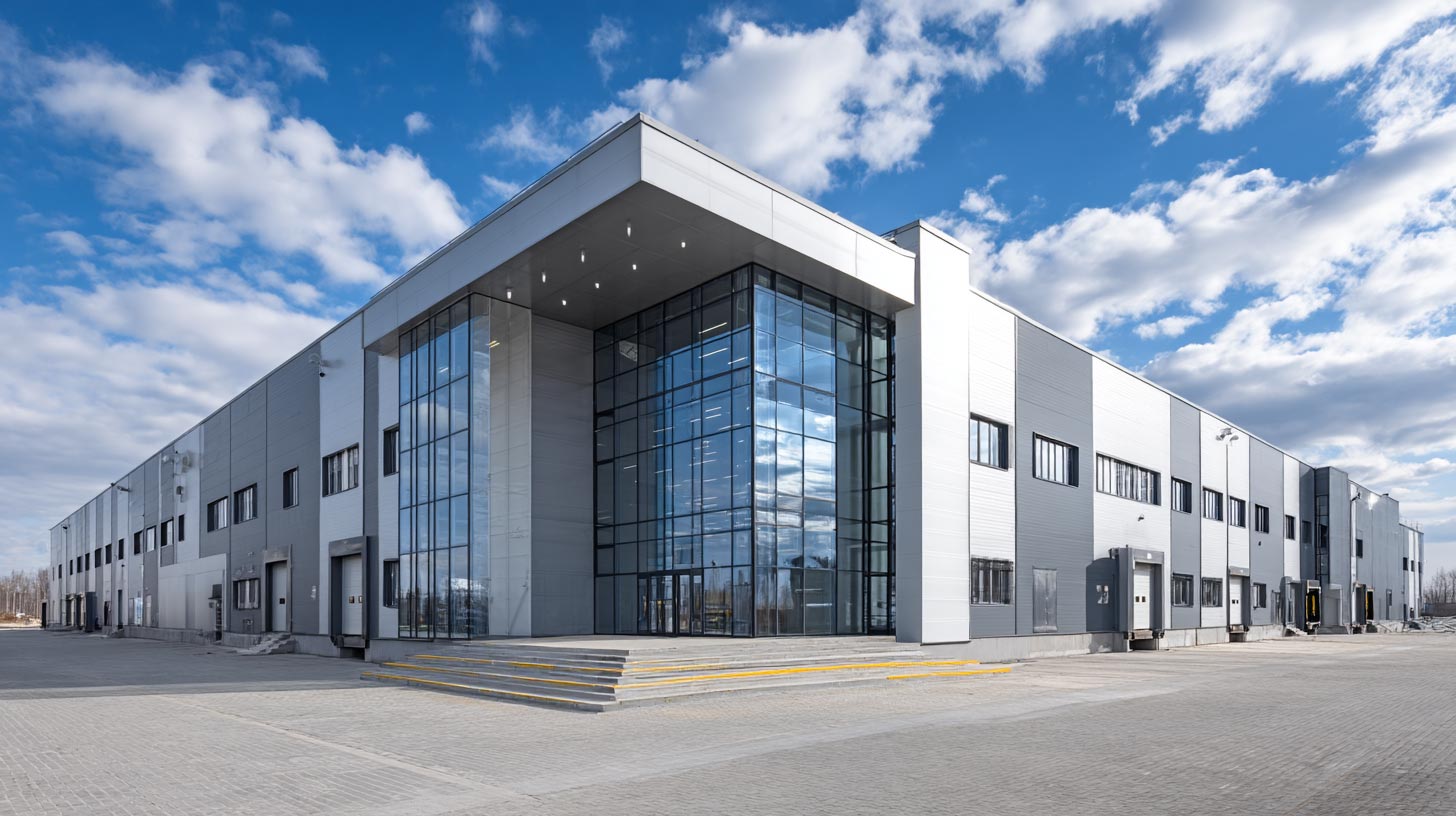 Exterior of industrial building